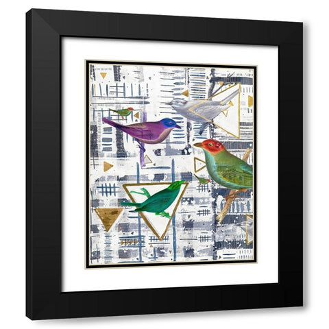 Bird Intersection I Black Modern Wood Framed Art Print with Double Matting by Arbel, Lori
