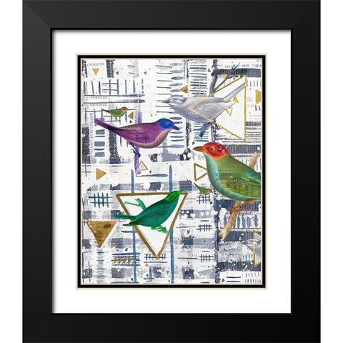 Bird Intersection I Black Modern Wood Framed Art Print with Double Matting by Arbel, Lori