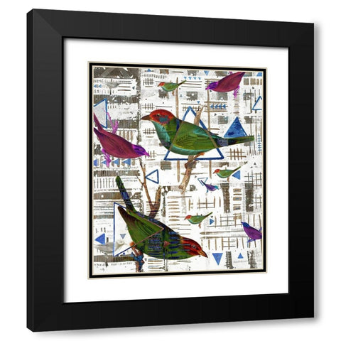 Bird Intersection II Black Modern Wood Framed Art Print with Double Matting by Arbel, Lori