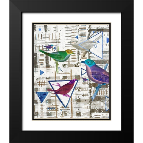 Bird Intersection III Black Modern Wood Framed Art Print with Double Matting by Arbel, Lori
