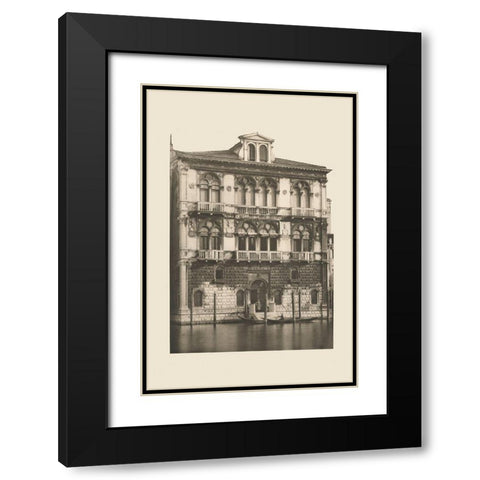 Vintage Views of Venice II Black Modern Wood Framed Art Print with Double Matting by Ongania, Ferdinand