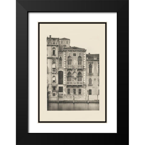 Vintage Views of Venice III Black Modern Wood Framed Art Print with Double Matting by Ongania, Ferdinand