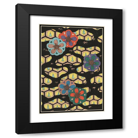 Japanese Graphic Design III Black Modern Wood Framed Art Print with Double Matting by Furuya, Korin