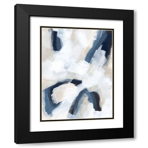 Indigo Imprint II Black Modern Wood Framed Art Print with Double Matting by Vess, June Erica