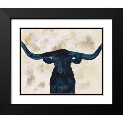 Blue Shadow I Black Modern Wood Framed Art Print with Double Matting by Wang, Melissa