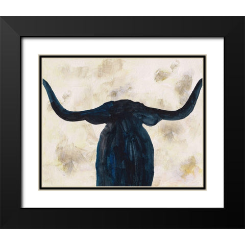 Blue Shadow II Black Modern Wood Framed Art Print with Double Matting by Wang, Melissa