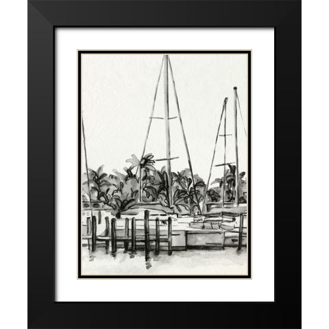 Neutral Tropics I Black Modern Wood Framed Art Print with Double Matting by Caroline, Emma
