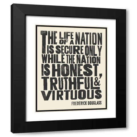 Frederick Douglass Quote II Black Modern Wood Framed Art Print with Double Matting by Barnes, Victoria