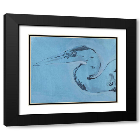James River Heron II Black Modern Wood Framed Art Print with Double Matting by Green, Jacob