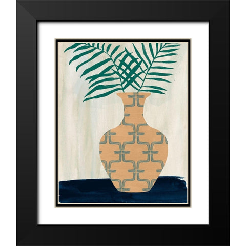 Palm Branches I Black Modern Wood Framed Art Print with Double Matting by Wang, Melissa