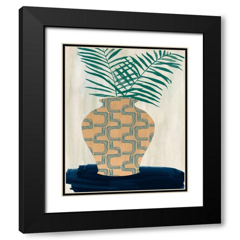 Palm Branches II Black Modern Wood Framed Art Print with Double Matting by Wang, Melissa