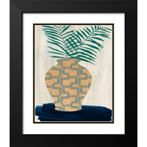 Palm Branches II Black Modern Wood Framed Art Print with Double Matting by Wang, Melissa