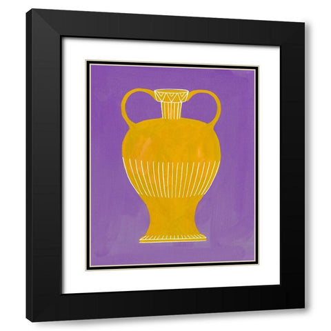 Neon Vase I Black Modern Wood Framed Art Print with Double Matting by Wang, Melissa