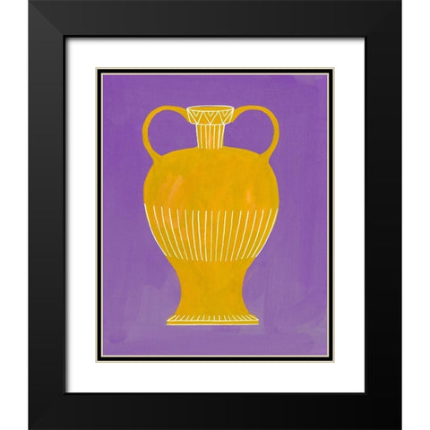 Neon Vase I Black Modern Wood Framed Art Print with Double Matting by Wang, Melissa