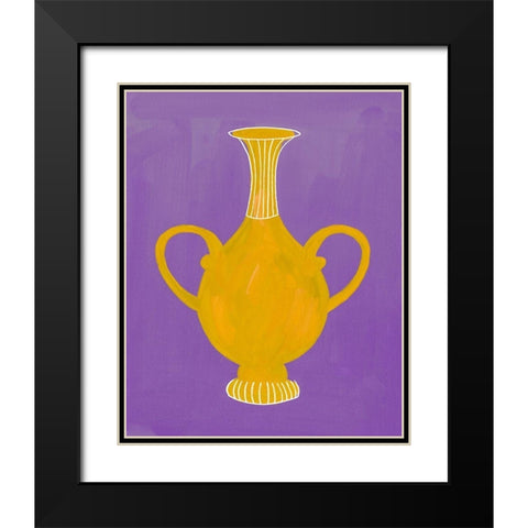 Neon Vase II Black Modern Wood Framed Art Print with Double Matting by Wang, Melissa