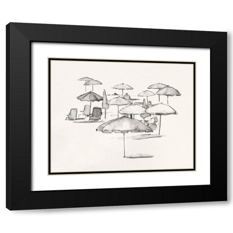 Rough Seaside Sketch I Black Modern Wood Framed Art Print with Double Matting by Caroline, Emma