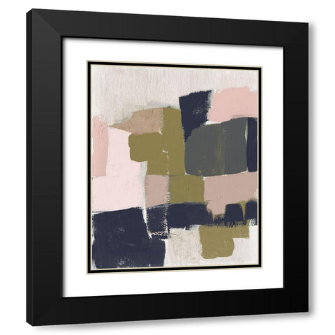 Revised Color Block I Black Modern Wood Framed Art Print with Double Matting by Goldberger, Jennifer