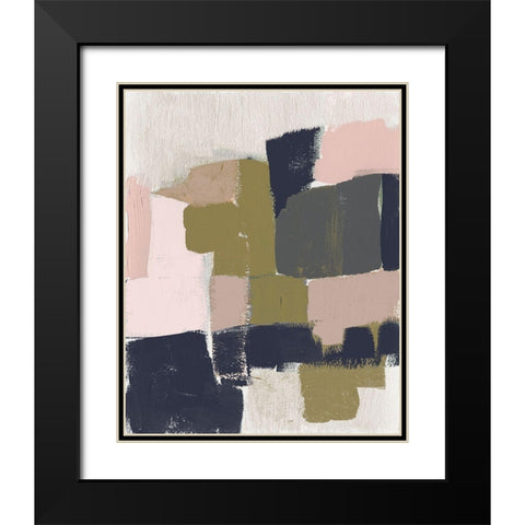 Revised Color Block I Black Modern Wood Framed Art Print with Double Matting by Goldberger, Jennifer