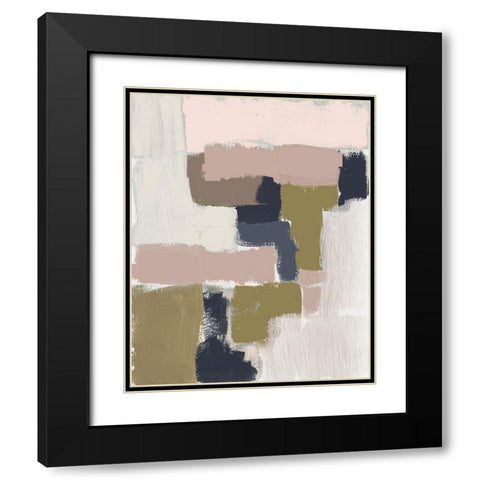 Revised Color Block II Black Modern Wood Framed Art Print with Double Matting by Goldberger, Jennifer