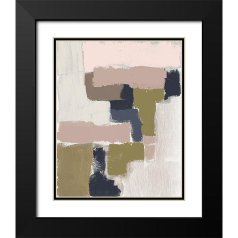 Revised Color Block II Black Modern Wood Framed Art Print with Double Matting by Goldberger, Jennifer