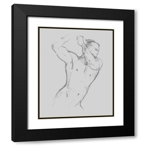 Male Torso Sketch I Black Modern Wood Framed Art Print with Double Matting by Green, Jacob