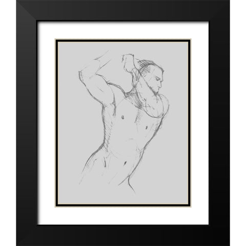 Male Torso Sketch I Black Modern Wood Framed Art Print with Double Matting by Green, Jacob