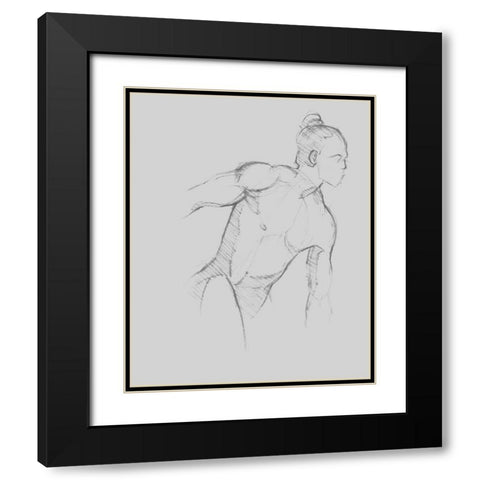 Male Torso Sketch II Black Modern Wood Framed Art Print with Double Matting by Green, Jacob