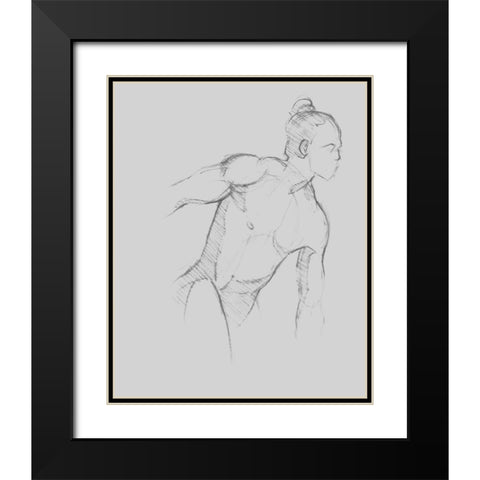 Male Torso Sketch II Black Modern Wood Framed Art Print with Double Matting by Green, Jacob