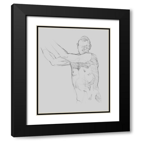Male Torso Sketch III Black Modern Wood Framed Art Print with Double Matting by Green, Jacob