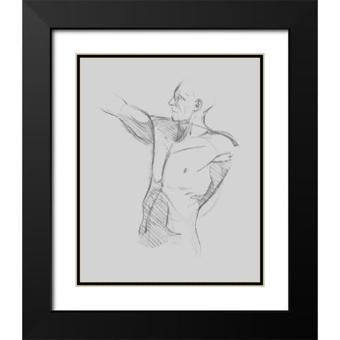 Male Torso Sketch IV Black Modern Wood Framed Art Print with Double Matting by Green, Jacob