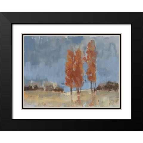 Burnt Sienna Treeline I Black Modern Wood Framed Art Print with Double Matting by Goldberger, Jennifer