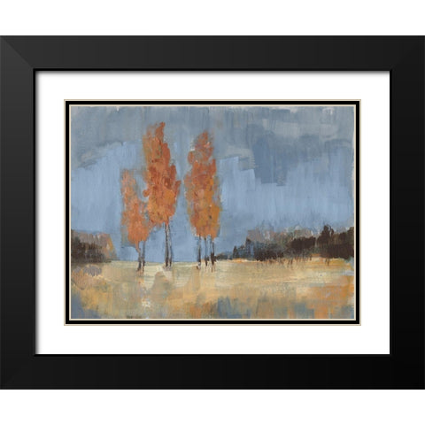 Burnt Sienna Treeline II Black Modern Wood Framed Art Print with Double Matting by Goldberger, Jennifer