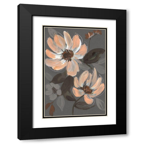 Peach and Sienna Bouquet II Black Modern Wood Framed Art Print with Double Matting by Goldberger, Jennifer