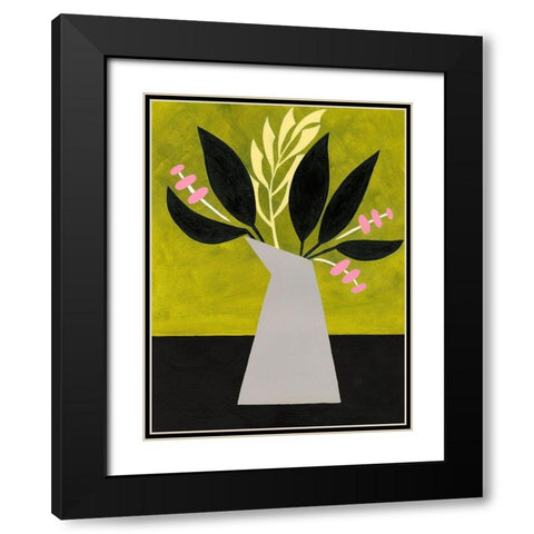Mod Bouquet I Black Modern Wood Framed Art Print with Double Matting by Moore, Regina