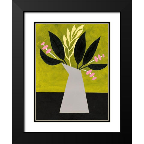 Mod Bouquet I Black Modern Wood Framed Art Print with Double Matting by Moore, Regina
