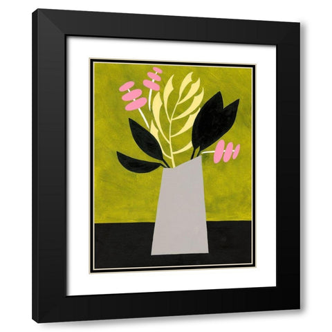 Mod Bouquet II Black Modern Wood Framed Art Print with Double Matting by Moore, Regina