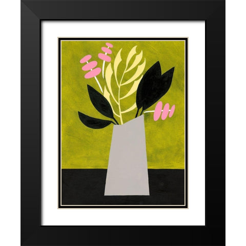 Mod Bouquet II Black Modern Wood Framed Art Print with Double Matting by Moore, Regina