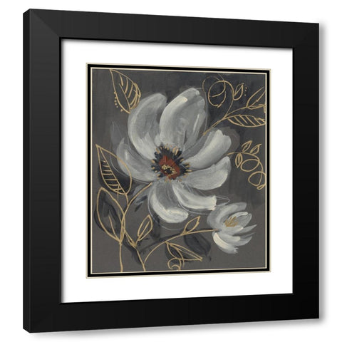 Floral Filigree I Black Modern Wood Framed Art Print with Double Matting by Goldberger, Jennifer