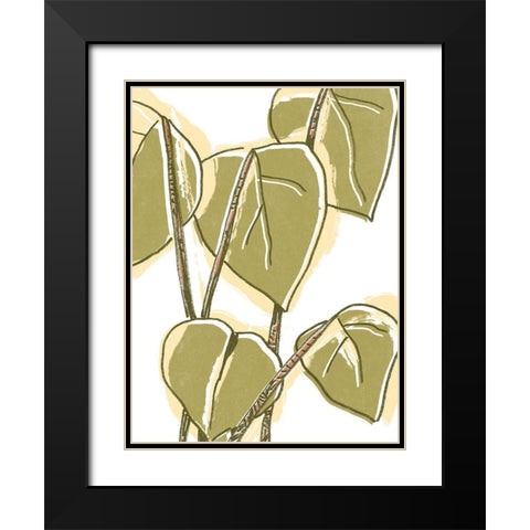 Tropical Offset II Black Modern Wood Framed Art Print with Double Matting by Vess, June Erica