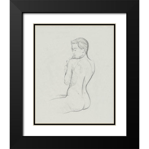 Female Back Sketch I Black Modern Wood Framed Art Print with Double Matting by Green, Jacob