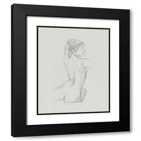 Female Back Sketch II Black Modern Wood Framed Art Print with Double Matting by Green, Jacob