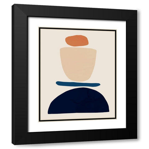 Fraction Stack I Black Modern Wood Framed Art Print with Double Matting by Barnes, Victoria