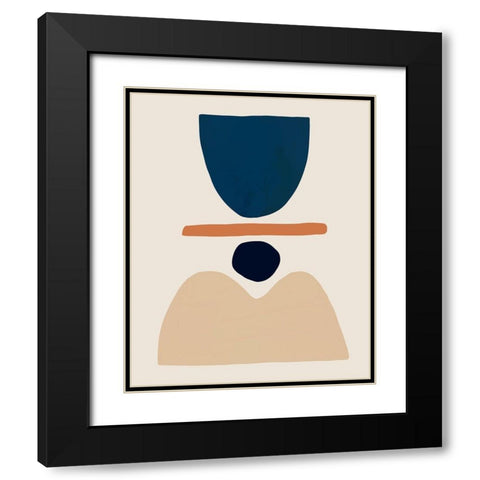 Fraction Stack II Black Modern Wood Framed Art Print with Double Matting by Barnes, Victoria
