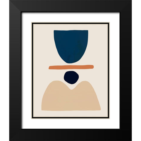 Fraction Stack II Black Modern Wood Framed Art Print with Double Matting by Barnes, Victoria