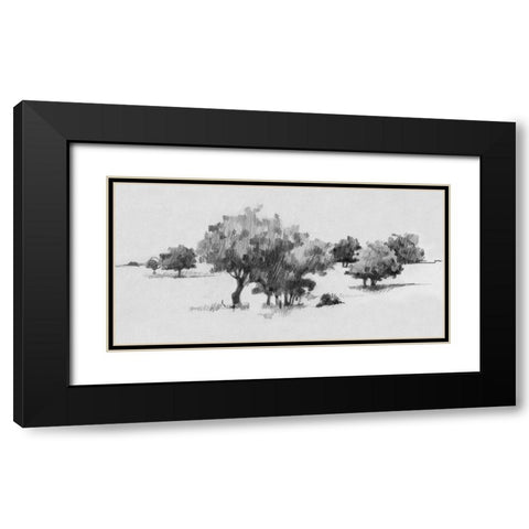 Treeline Sketch II Black Modern Wood Framed Art Print with Double Matting by Caroline, Emma