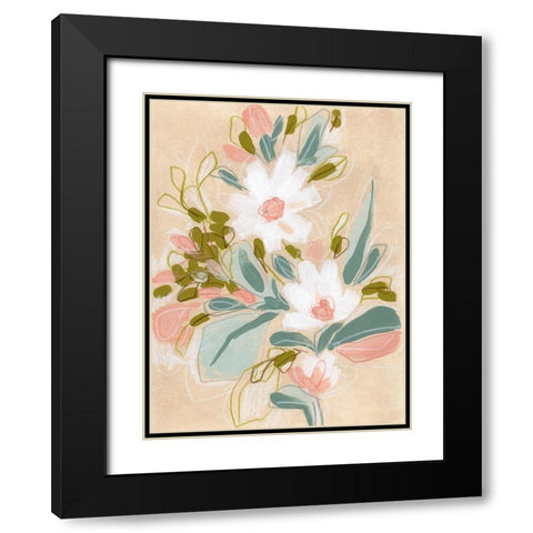 Spring Sketch IV Black Modern Wood Framed Art Print with Double Matting by Vess, June Erica