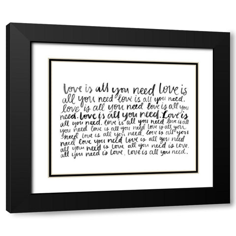 Writing with Love I Black Modern Wood Framed Art Print with Double Matting by Popp, Grace