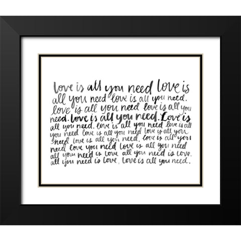 Writing with Love I Black Modern Wood Framed Art Print with Double Matting by Popp, Grace