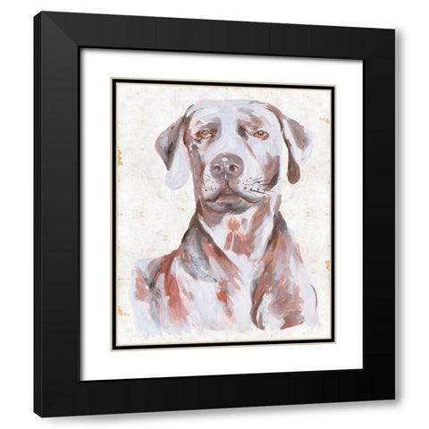 Sitting Dog I Black Modern Wood Framed Art Print with Double Matting by Wang, Melissa