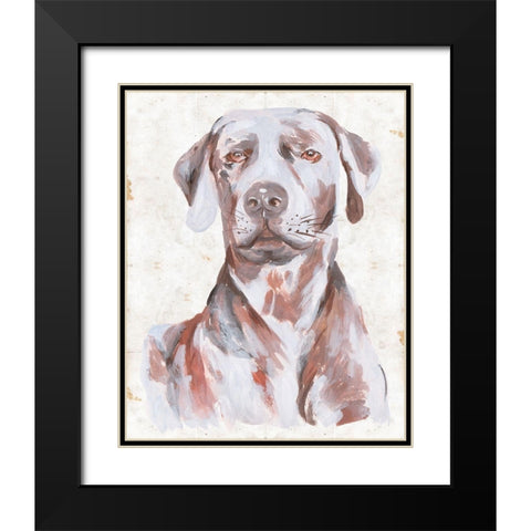 Sitting Dog I Black Modern Wood Framed Art Print with Double Matting by Wang, Melissa